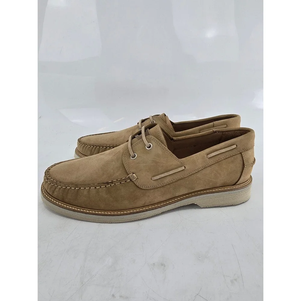 Donald Pliner Foster03 Boat Shoes Mens 12 Camel Nubuck Leather -New